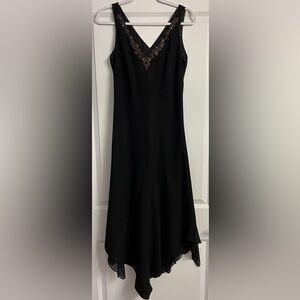 POSITIVE ATTITUDE dress sleeveless embroidered maxi black tie party funeral